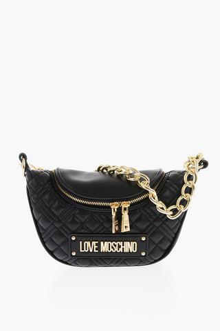 LOVE Mini Borsa in Ecopelle Trapuntata con Catena Dorata