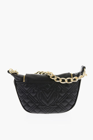 LOVE Mini Borsa in Ecopelle Trapuntata con Catena Dorata