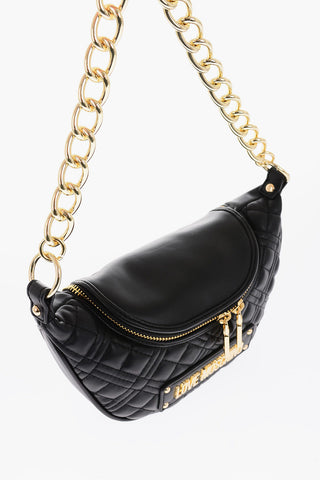 LOVE Mini Borsa in Ecopelle Trapuntata con Catena Dorata