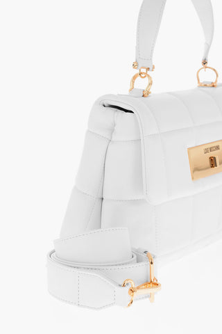 LOVE Quilted Faux Leather Padded Handle Bag