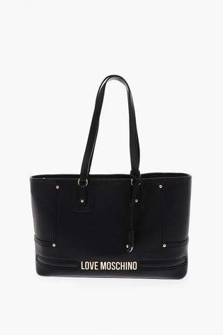 LOVE Pebbled Eco Leather Tote Bag with Embossed Logo