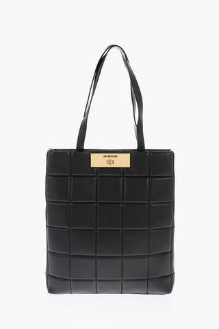 LOVE Quilted Faux Leather Shoulder Bag
