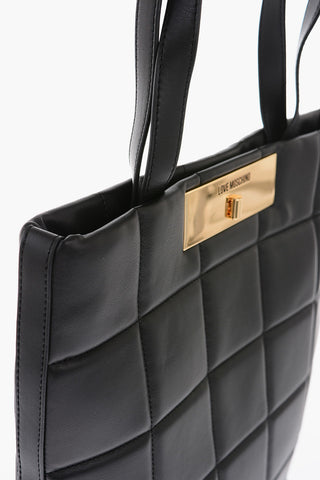 LOVE Quilted Faux Leather Shoulder Bag