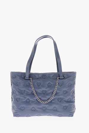 LOVE borsa a spalla in ecopelle con cuori in rilievo