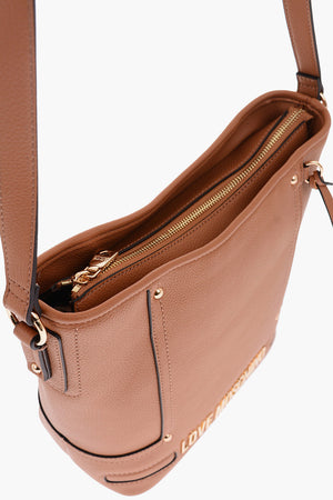 LOVE Faux Leather Crossbody Bag with Gold Details