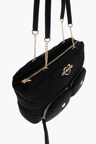 LOVE Borsa con Doppio Manico e Logo in Rilievo