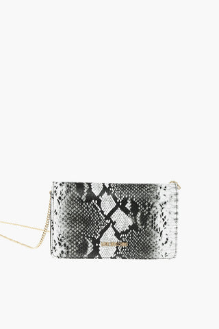 LOVE Faux Leather Crossbody Bag with Snakeskin Effect
