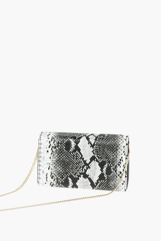 LOVE Faux Leather Crossbody Bag with Snakeskin Effect