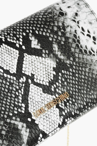 LOVE Faux Leather Crossbody Bag with Snakeskin Effect