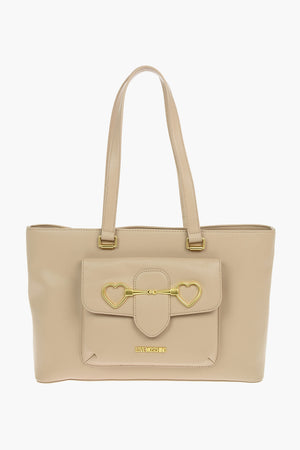 LOVE Tasche aus veganem Leder mit großer Fronttasche und Herzverschluss