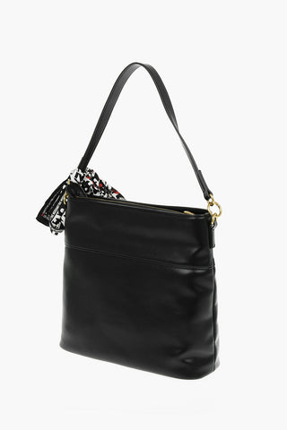 LOVE Faux Leather Shoulder Bag with Shape Heart and Removable Foulard