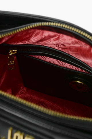 LOVE Faux Leather Shoulder Bag with Shape Heart and Removable Foulard