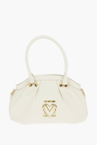LOVE Faux Leather Bowler with Front Monogram