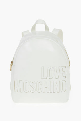 LOVE Logo Embossed Solid Color Backpack