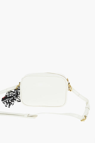 LOVE Faux Leather Crossbody Bag with Heart-shaped Charm and Foulard