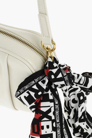 LOVE Faux Leather Crossbody Bag with Heart-shaped Charm and Foulard
