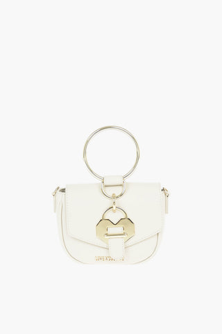 LOVE Faux Leather Golden Handle Bracelet Bag with Removable Shoulder Strap