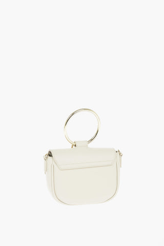 LOVE Faux Leather Golden Handle Bracelet Bag with Removable Shoulder Strap