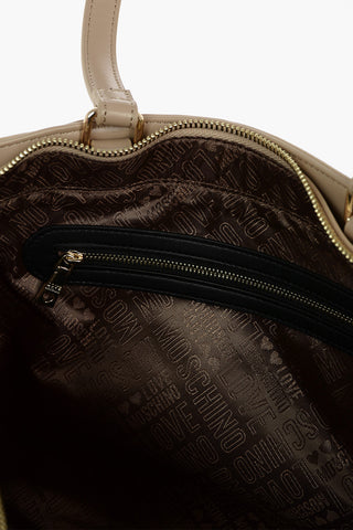 LOVE Borsa Tote in Ecopelle Effetto Coccodrillo con Foulard Stampato Removibile
