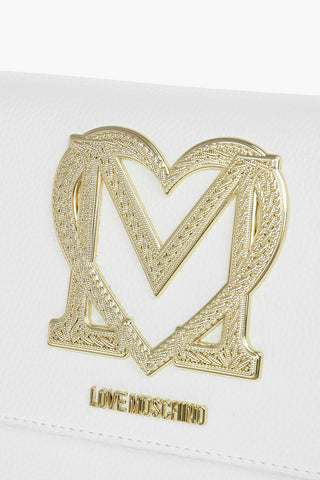 LOVE Golden Detail Textured Faux Leather Crossbody Bag