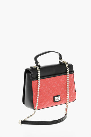 LOVE Faux Leather Shoulder Bag with Quilted Heart