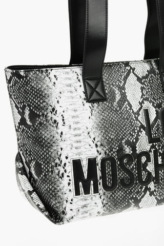LOVE Snake-Effect Eco-Leather Tote Bag