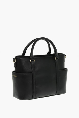  LOVE Logo Printed Faux Leather Tote Bag