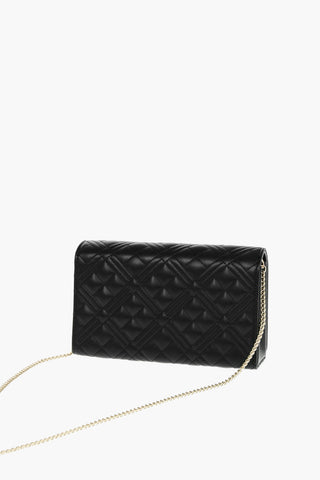 LOVE Quilted Faux Leather Bag with Chain Shoulder Strap