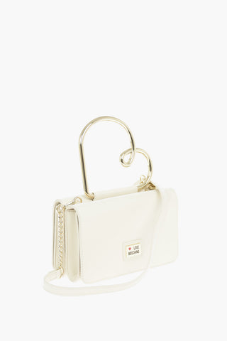 LOVE Faux Leather Bag with Stiff Heart Handle