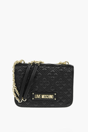 LOVE Borsa in Ecopelle Trapuntata con Catena Dorata