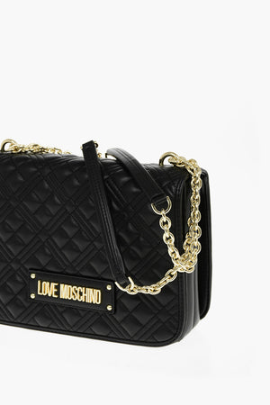 LOVE Borsa in Ecopelle Trapuntata con Catena Dorata