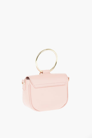 LOVE Faux Leather Golden Handle Bracelet Bag with Removable Shoulder Strap
