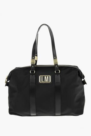 LOVE Golden Details Nylon Shoulder Bag