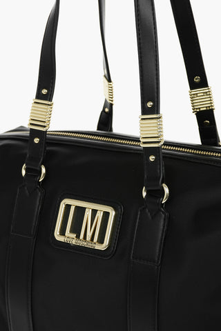LOVE Golden Details Nylon Shoulder Bag