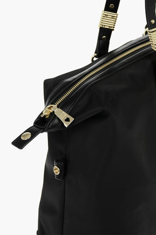 LOVE Golden Details Nylon Shoulder Bag