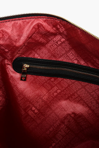 LOVE Golden Details Nylon Shoulder Bag