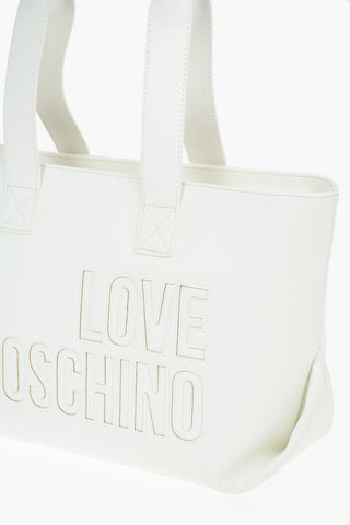 LOVE Faux Leather Maxi Tote Bag with Intarsio Front Logo