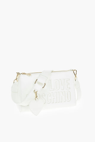 LOVE Embossed Logo Faux Leather Crossbody Bag with Removable Mirror