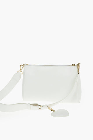 LOVE Embossed Logo Faux Leather Crossbody Bag with Removable Mirror