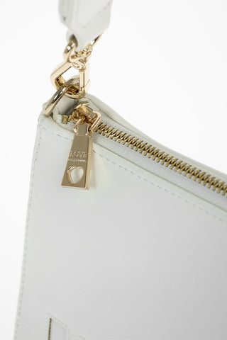 LOVE Embossed Logo Faux Leather Crossbody Bag with Removable Mirror