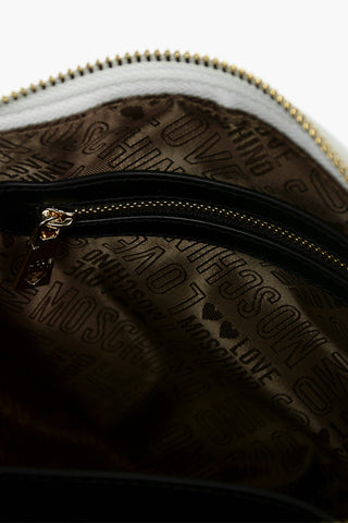 LOVE Embossed Logo Faux Leather Crossbody Bag with Removable Mirror