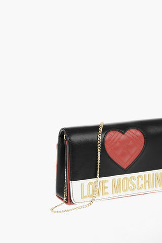 LOVE Faux Leather Shoulder Bag with Quilted Heart
