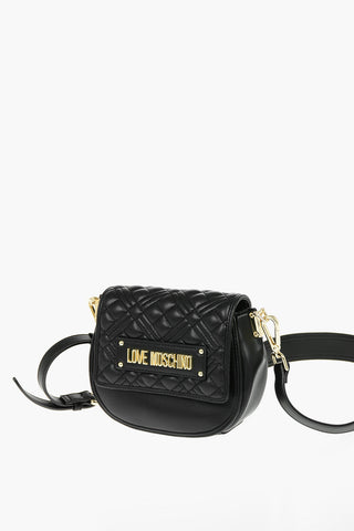 LOVE Quilted Faux Leather Saddle Bag