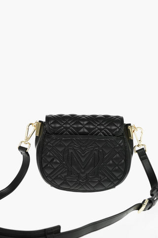 LOVE Quilted Faux Leather Saddle Bag
