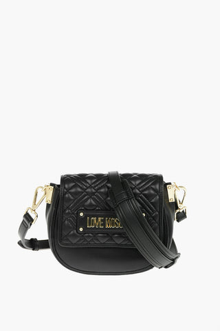 LOVE Quilted Faux Leather Saddle Bag