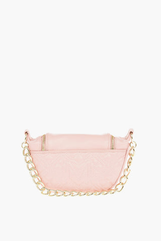 LOVE Quilted Faux Leather Shoulder Bag with Golden Chain