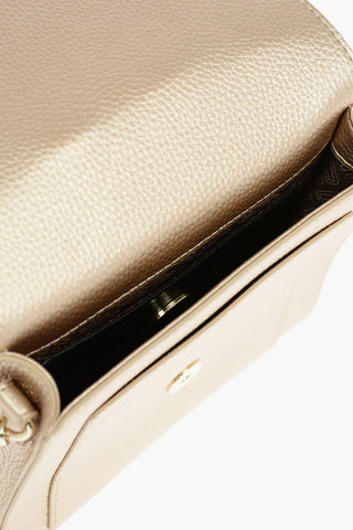  LOVE Golden Detail Textured Faux Leather Crossbody Bag 