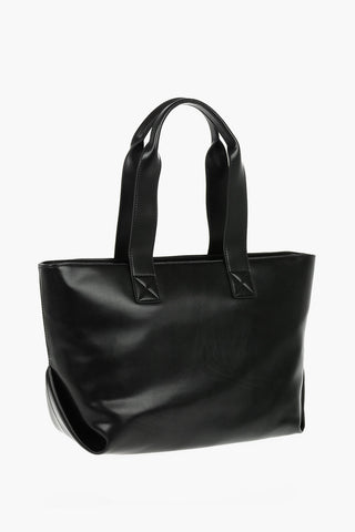 LOVE Maxi Borsa Tote in Pelle Vegan con Logo Intarsio Frontale