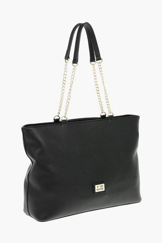 LOVE Faux Leather Tote Bag with Golden Monogram