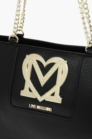 LOVE Faux Leather Tote Bag with Golden Monogram